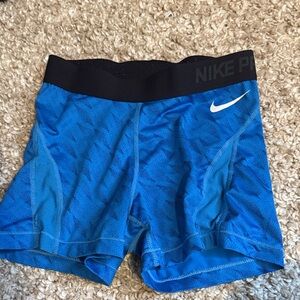 Nike Pro Blue and Black Training Shorts